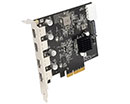 U31X2-PCIE4XG322 | Dual Channel 4-port (Std-A) USB 3.1 Gen 2 (10Gbps) to PCI Express x4 Gen 3 Host Card