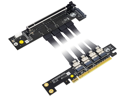 PCIEX16E-16S | PCIe x16 edge connector to PCIe x16 slot riser cable ...